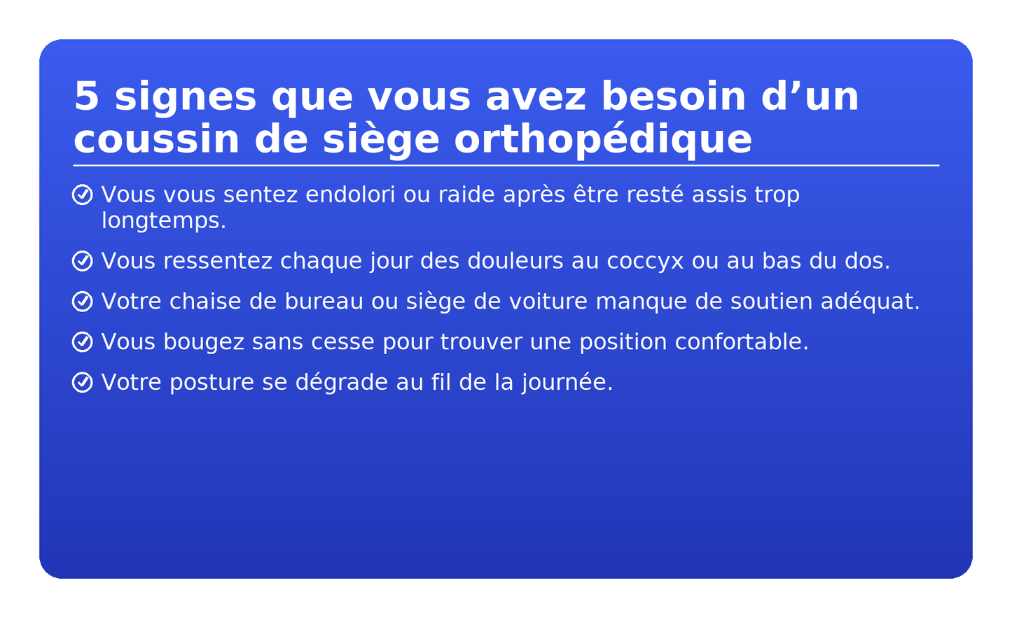 Coussin d’assise orthopédique