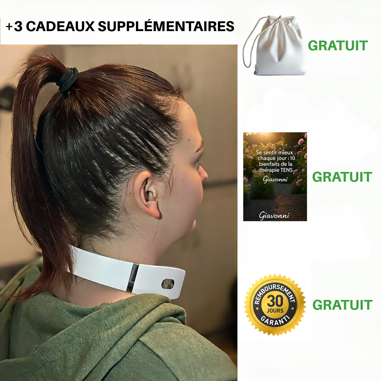 Masseur cervical avancé Giavonni — soutien de la tension artérielle